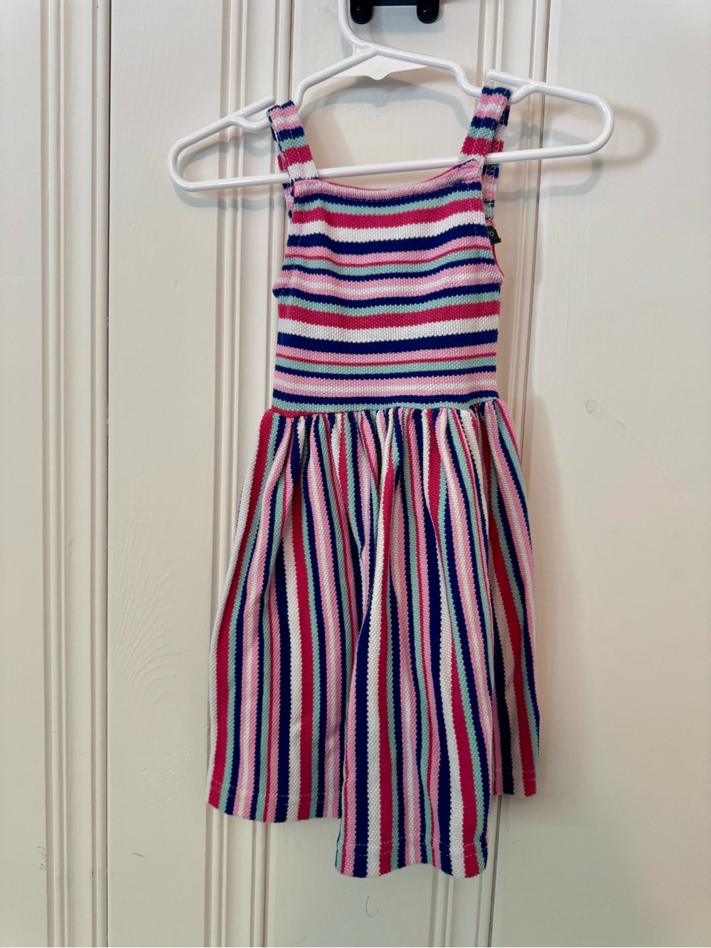 Vince Camuto Toddler Striped Knit Sundress in Pink, Blue & White